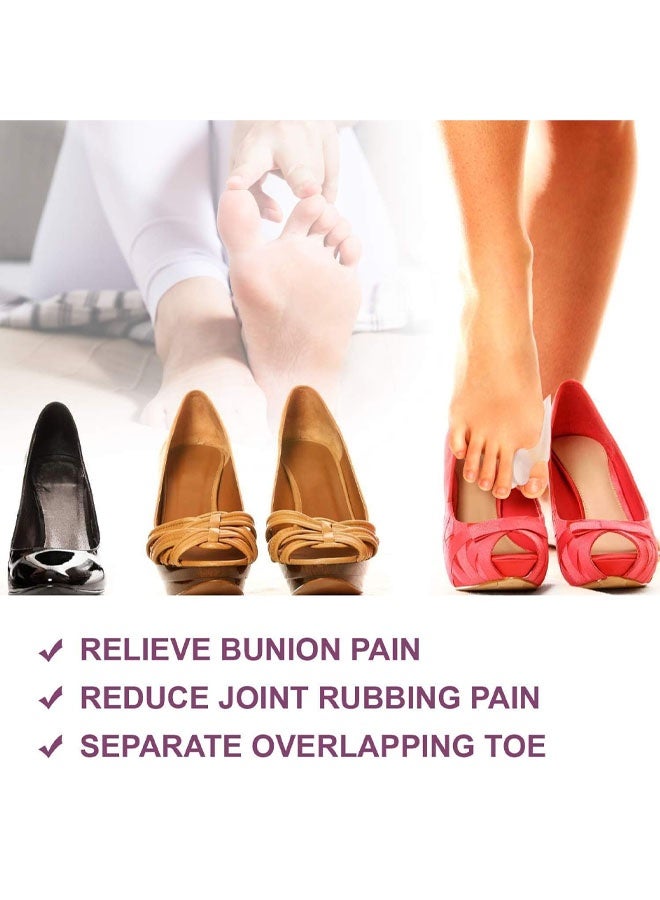 4 قطع من وسادات حماية إبهام القدم، تتضمن وسادات تصحيح إبهام القدم مع فاصل، ودرع جل لتخفيف آلام القدم، والمسامير، ومسامير القدم - شفاف - Image 2